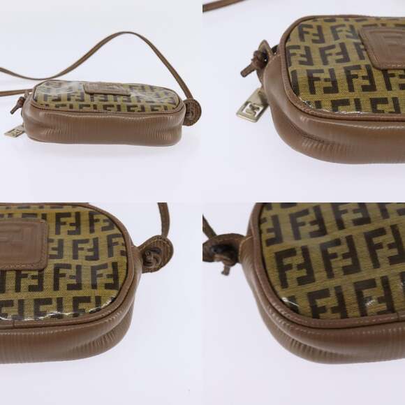 FENDI Zucchino Canvas Shoulder Bag Beige - Picture 10 of 11